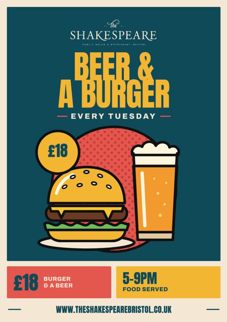 Beer & a burger poster