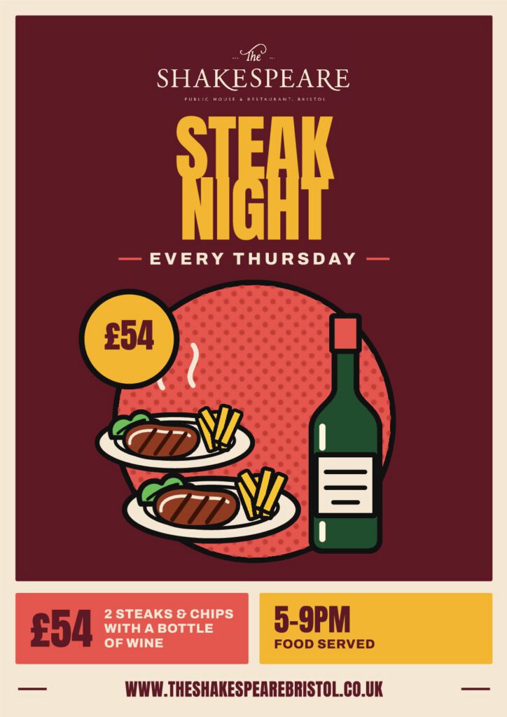 Steak night poster